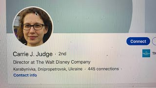 Carrie J. Judge Fake Walt Disney Company Director, Faked Ukraine LinkedIn Profile Festive Company