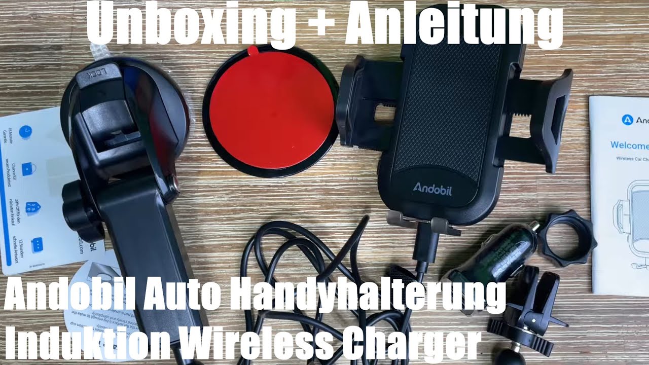 andobil Handyhalterung Auto Induktion Qi 10W Wireless Charger Handyhalterung  Unboxing und Anleitung 