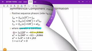 EET308 Chapter 5.2 - Symmetrical Component Transformation
