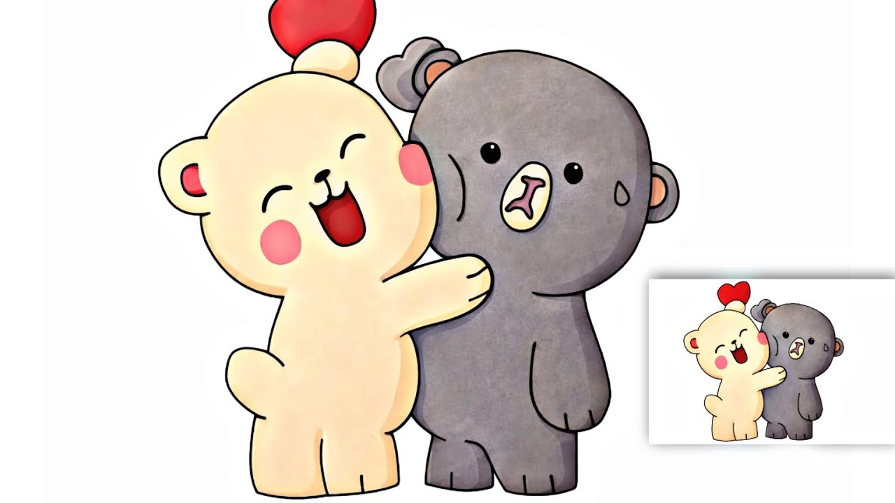 Как нарисовать милого плюшевого мишку / Рисунок ко Дню святого Валентина - Простые рисунки для детей