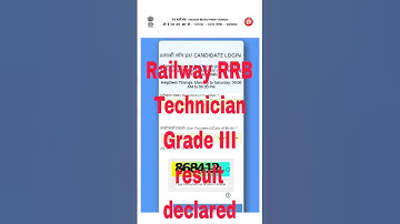 Railway RRB Technician Grade III result declared #railway #rrb #technician #result #youtube #shorts