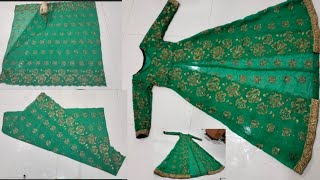 Make full length front open gown using old dupatta || how to convert old dupatta into a gown