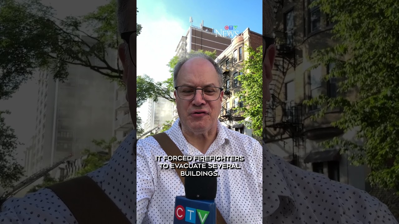 Firefighters battle downtown Montreal blaze