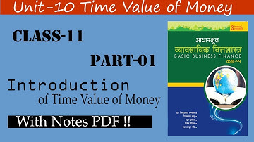 Time Value of Money | Introduction| Unit-10| Class-11|  | Part-01|Finance