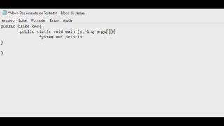 Como criar um código em java no bloco de notas e compilar pelo cmd screenshot 4