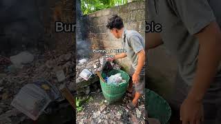 burning a bubble wrap #burningtime #burning #burningtrash #diy #borring