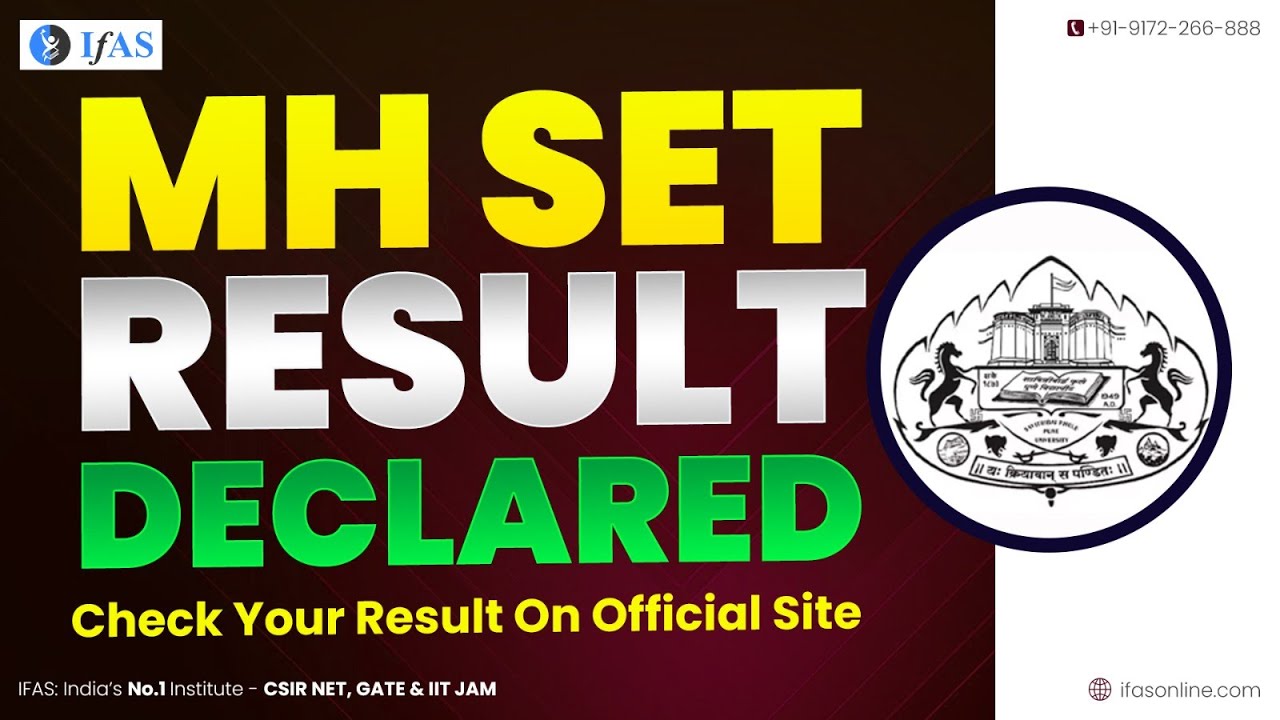 MHSET 2024 Result Out MHSET Result Update 2024 Maharashtra SET Result 2024 IFAS YouTube
