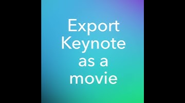 Exporting Keynote as a movie