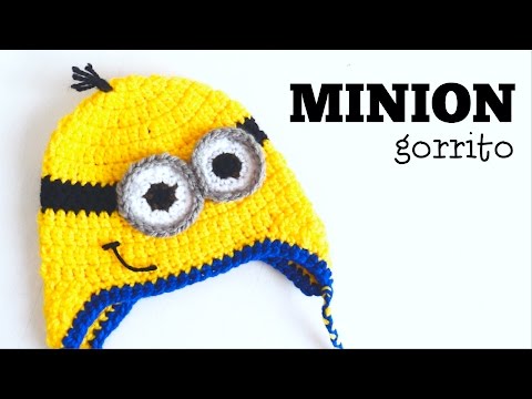 Gorro de punto de ganchillo de minions tejer, gorro, niño