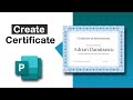 How to create a certificate using Ms Publisher