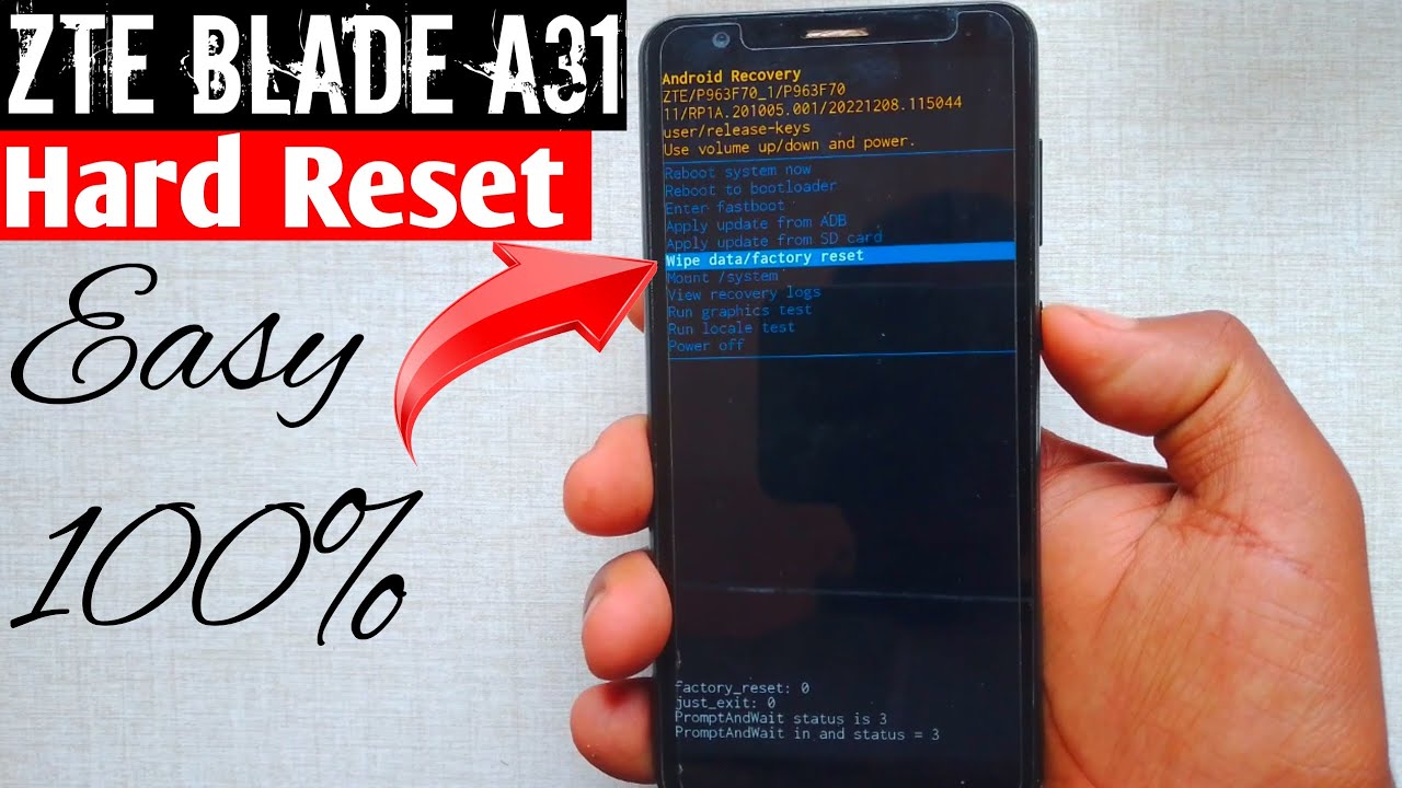 ZTE Blade A31 Hard Reset Unlock pattern, Pin and password #2025