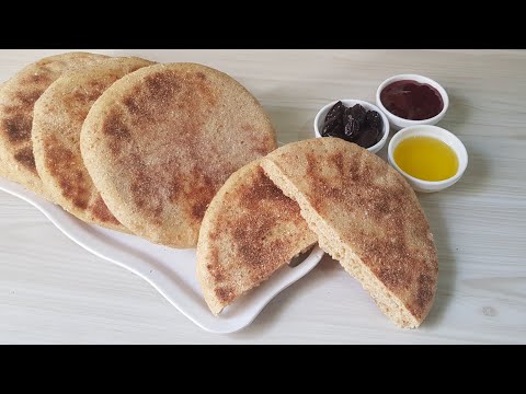 خبز المقلة أو المطلوع بدقيق القمح الكامل بدون دقيق الأبيض كيجي خفيف متشبعوش منو