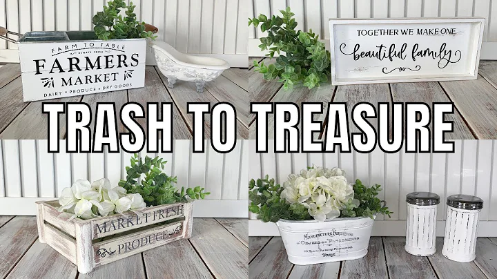 TRASH TO TREASURE THRIFT STORE FLIP | UPCYCLE HOME DECOR | 6 DIY  FARMHOUSE STYLE DECOR ITEMS