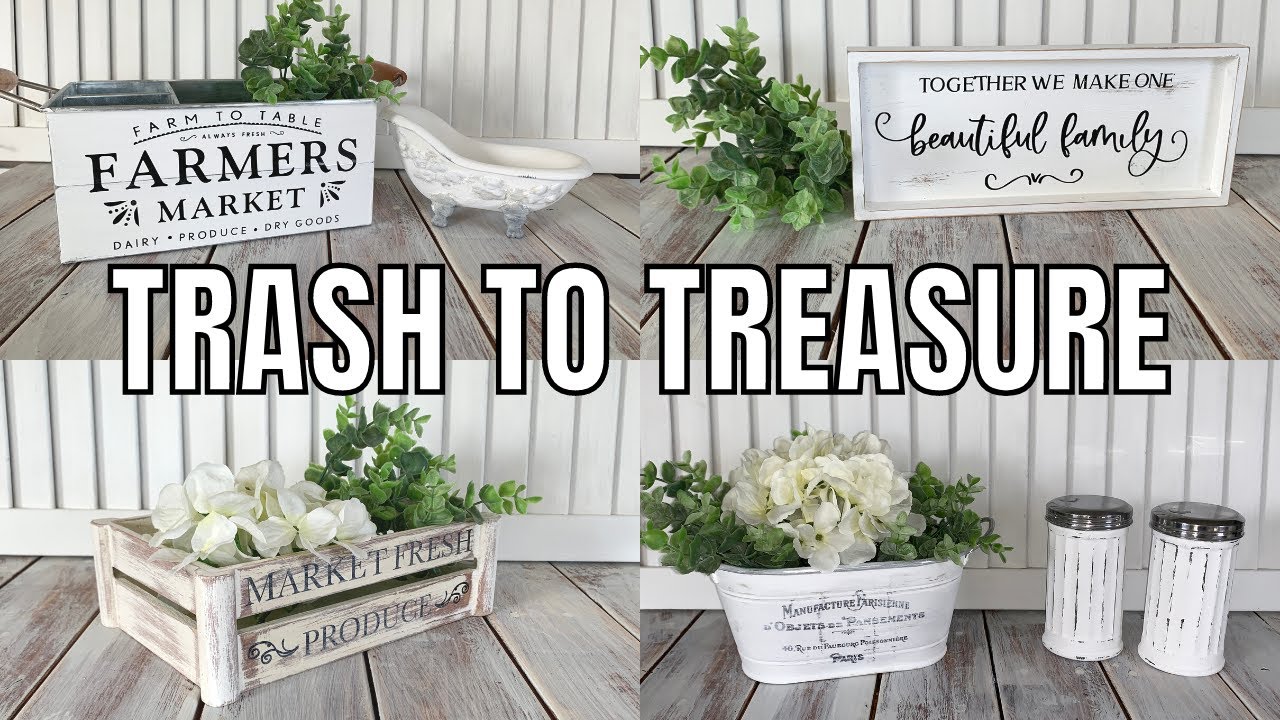 TRASH TO TREASURE THRIFT STORE FLIP | UPCYCLE HOME DECOR | 6 DIY ...