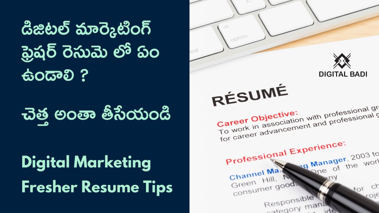 Digital Marketing Fresher RESUME tips
