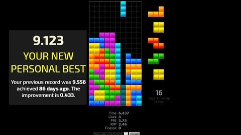 Tetris 20 Line Race in 9.123 seconds - 5.7PPS | Jstris