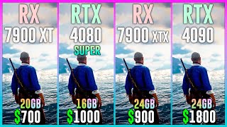 RX 7900 XT vs RTX 4080 SUPER vs RX 7900 XTX vs RTX 4090  Test in 20 Games