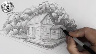 How To Draw A House In 2-point Perspective In A Landscape