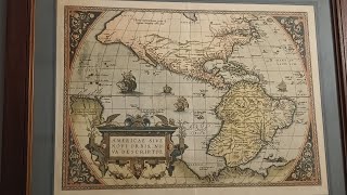 Details Cuadro Antiguo Mapa de América Americae sive Novi Orbis Nova Descriptio de Abraham Ortelius 1570 News