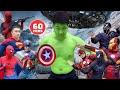 Hulk vs spiderman vs superman vs iron man vs shehulk  superheroes epic battle 2 compilation 60p