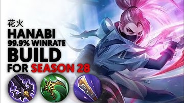 HANABI PERFECT BUILD FOR RANK PUSH IN SEASON 28 | HANABI SOLO RANK PUSH GAMEPLAY