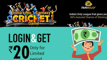 Fanmojo | New Fantasy Cricket Site | Big update | 30% more win | withdrawn ni Paytm
