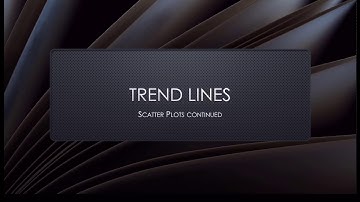 Scatter Plots and Trend Lines