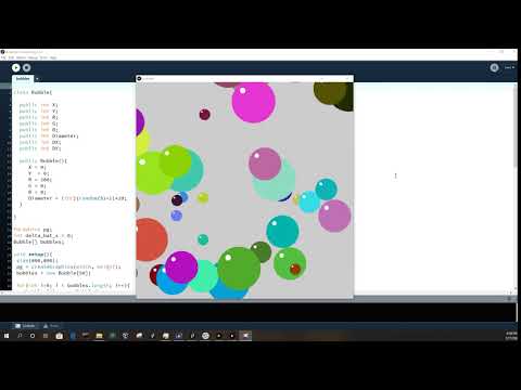Short Demo of Bubbles Flying Around Using Processing