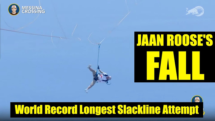 Jaan Roose fall at the World Record Longest Slackline Attempt  10 july 2024