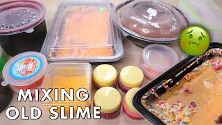 Mixing All My Slime! Old Gross Slime 🤢 ASMR Slime Video