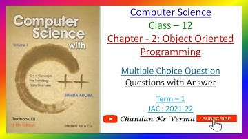 Class 12 MCQ 2_Computer | Chapter 2: Object Oriented Programming | JAC: 2022 | Objective Questions