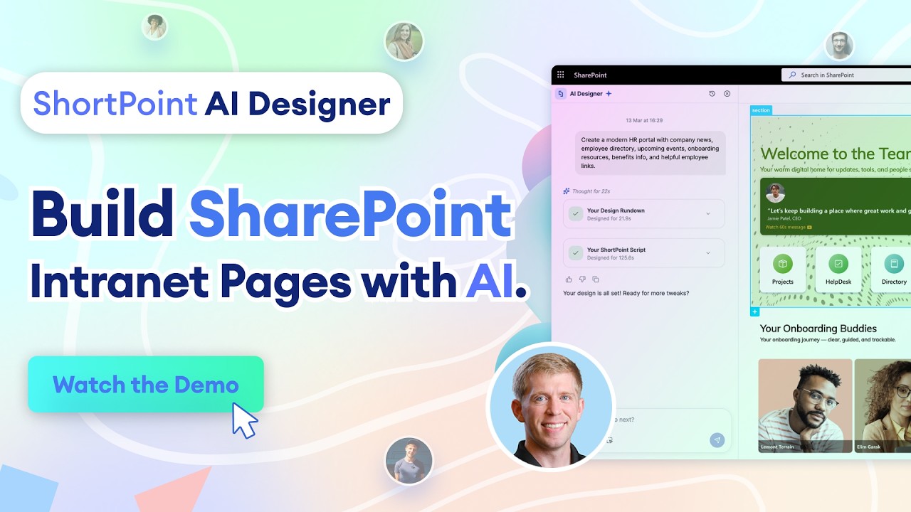 Build SharePoint Intranet Pages with AI | ShortPoint AI Designer Demo