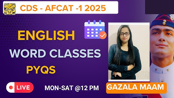 Identification of Part of Speech (WORD CLASSES)  - Basic Concepts + PYQs for CDS -1 2025 English.