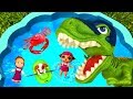 Learn Colors with Toys For Kids - Blue Pool For Children - Toys Dinosaur Masha And The Bear Toys