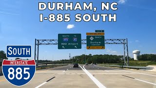 Durham, NC - Driving Interstate 885 South