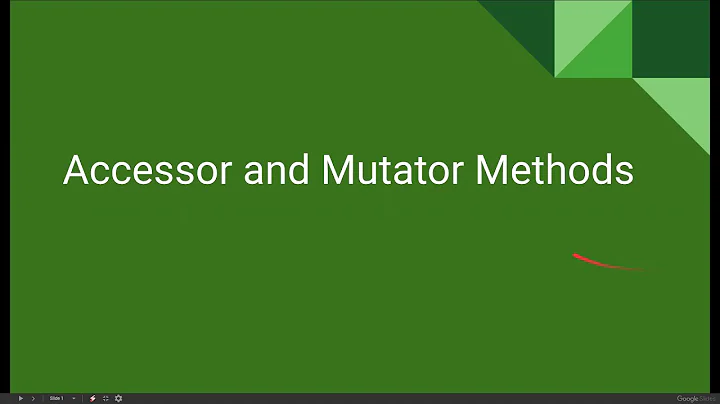 AP CS A Unit 5 Lesson 4 - Accessor and Mutator Methods