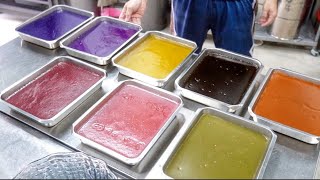 How Amazing 8color Handmade Jelly Cake is made / 彩色手工粉粿製程,每日現做8種天然水果、茶染色Taiwanese Street Food