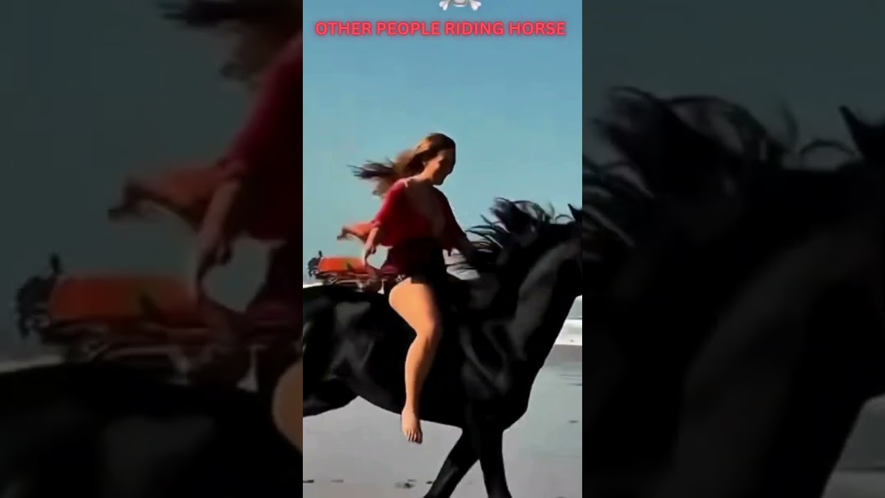 other people riding horse vs this one💀