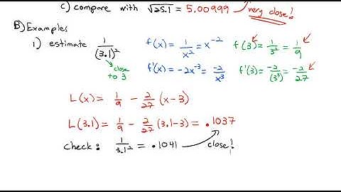4.2 Linear Approximations and Differentials
