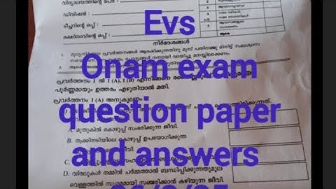 Class 4 evs onam exam question paper and answers 26/8/25//