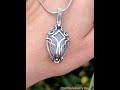 Stylized medieval inspired ornate ✝️talisman pendant necklace with moonstone in antiqued silver