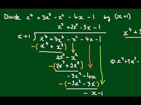 How To Divide X 4 3x 3 X 2 4x 1 By X 1 Long Division Of Polynomials Youtube