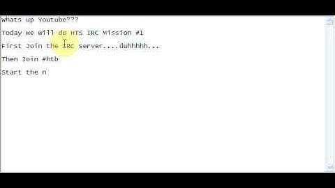 Hackthissite IRC Mission 1   --HTS--