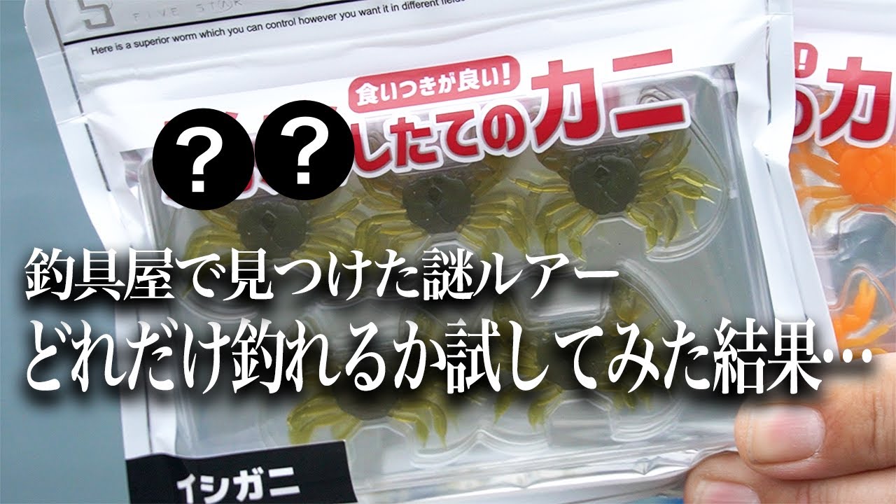 マジか…極小かにワーム実釣力検証でとんでもない魚と遭遇。●●したてのカニ、●に入る部分はなんでしょう？