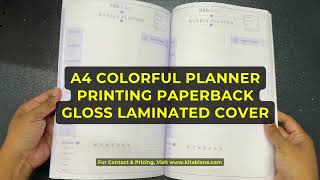 A4 Planner Printing India Colorful Paperback With Gloss Laminated Cover Print On Demand
