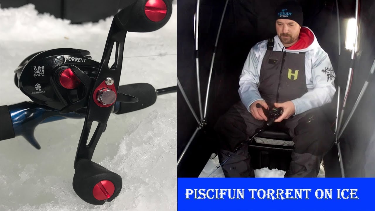 Ice Fishing with Torrent Baitcasting Reel - Piscifun Reel on Ice