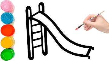 How to Draw a Playground Slide Step by Step Easy | Simple Slide Drawing Easy | Slide Drawing