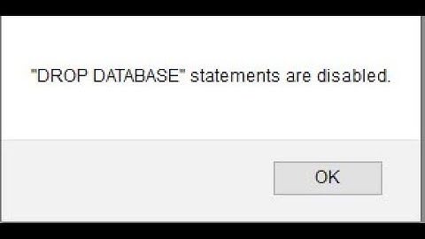 "DROP DATABASE" statements are disabled.