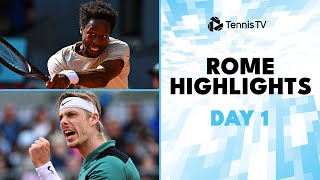 Shapovalov Darderi Thriller Monfils Mensik Kick Things Off Rome 2024 Highlights Day 1