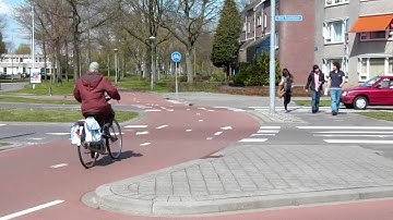 Roundabout with separate cycle path in the Netherlands